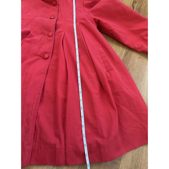 VTG 70s Rothschild Red Girls Coat (6X) Union Made ILGWU, Lined Hood Swing Coat - Picture 12 of 16